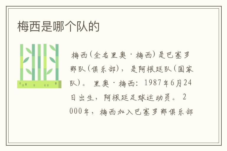 梅西是哪个队的