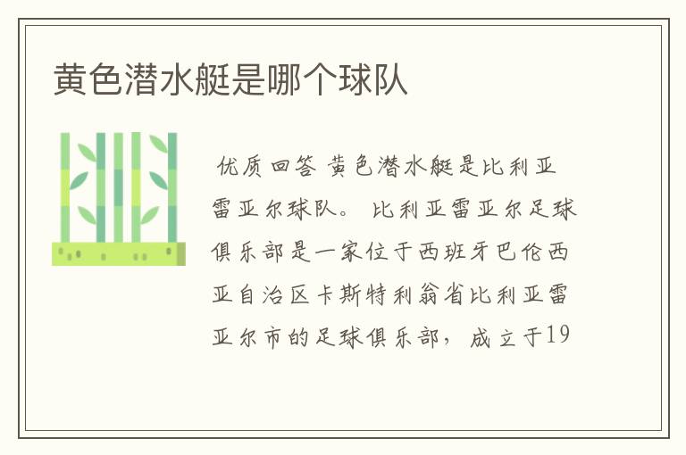 黄色潜水艇是哪个球队