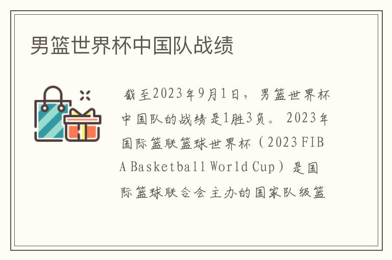 男篮世界杯中国队战绩
