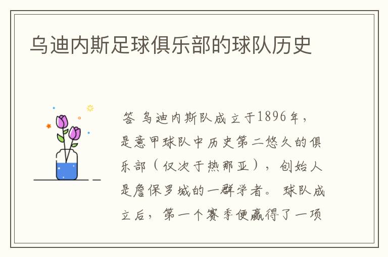 乌迪内斯足球俱乐部的球队历史