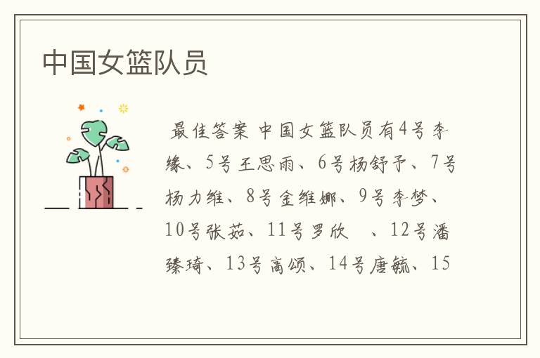 中国女篮队员