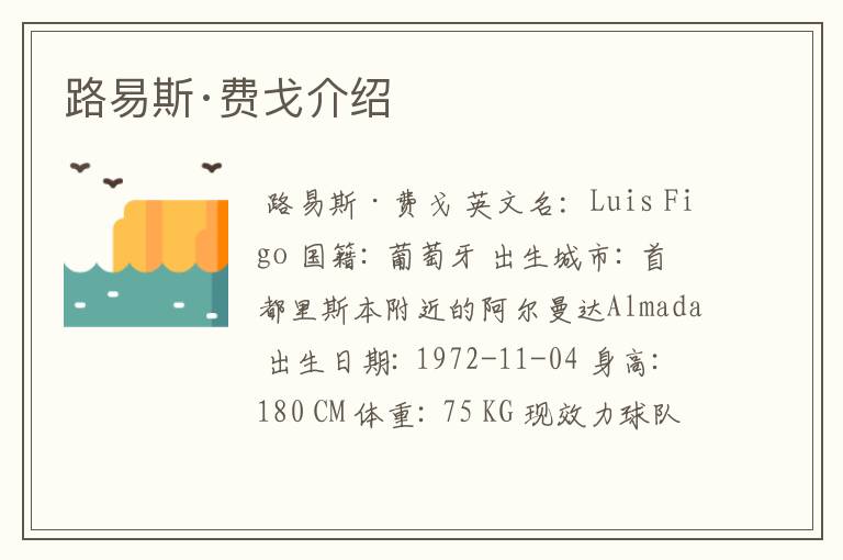 路易斯·费戈介绍