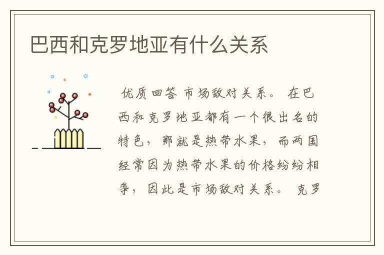 巴西和克罗地亚有什么关系