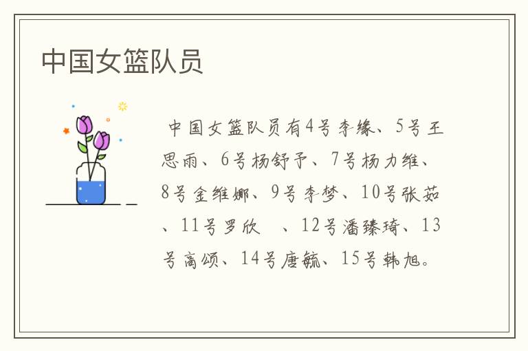 中国女篮队员