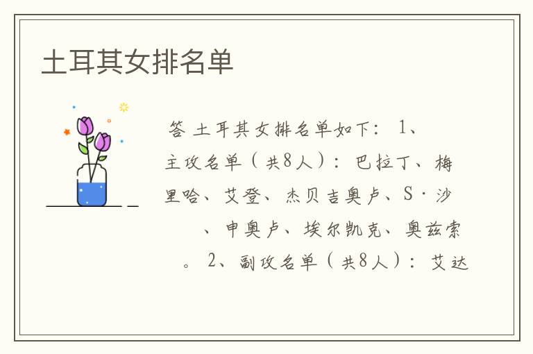 土耳其女排名单