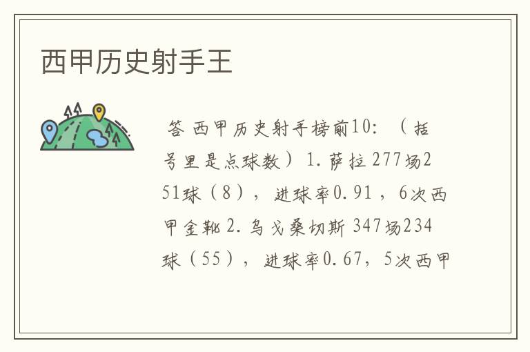西甲历史射手王