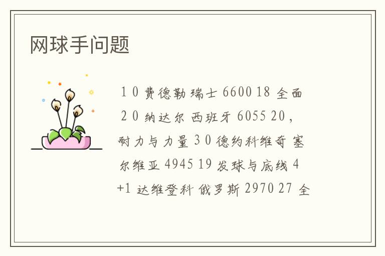 网球手问题