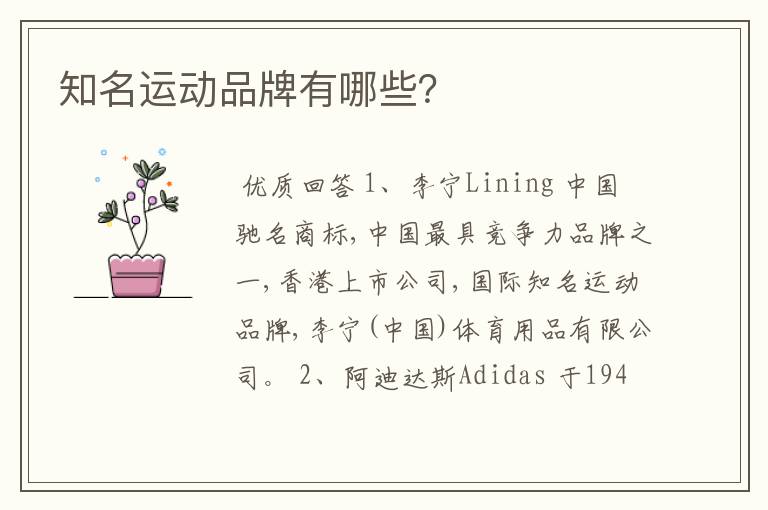 知名运动品牌有哪些?