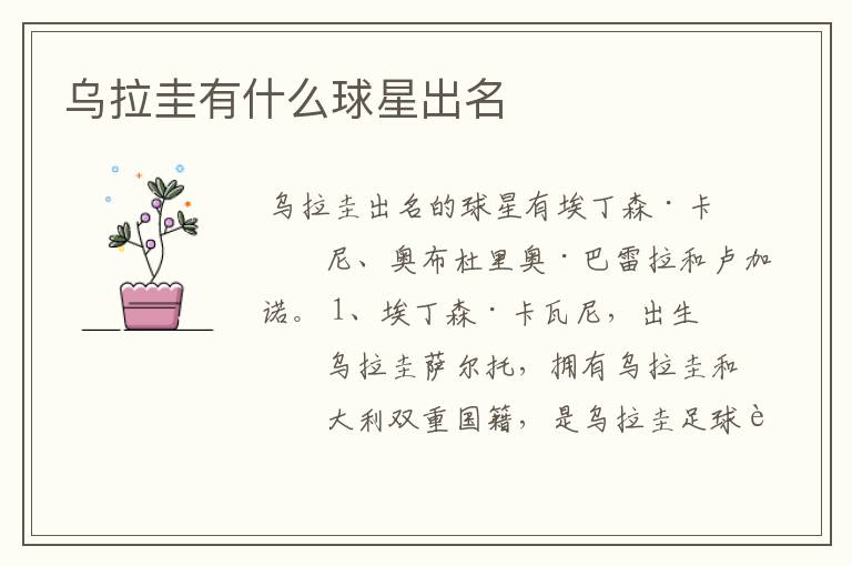 乌拉圭有什么球星出名