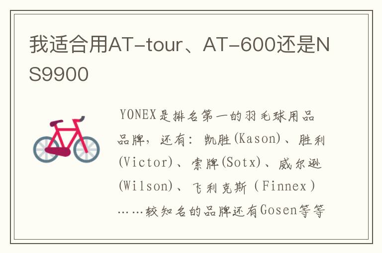 我适合用AT-tour、AT-600还是NS9900