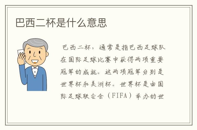 巴西二杯是什么意思