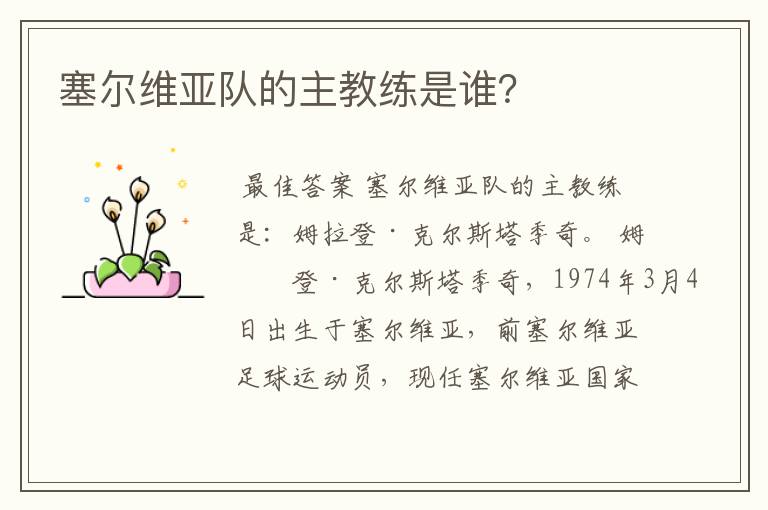塞尔维亚队的主教练是谁?
