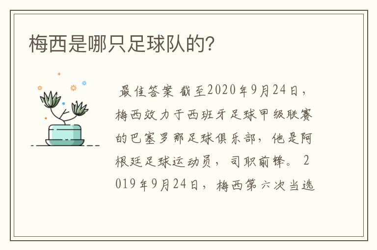 梅西是哪只足球队的?