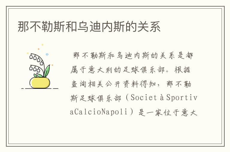那不勒斯和乌迪内斯的关系
