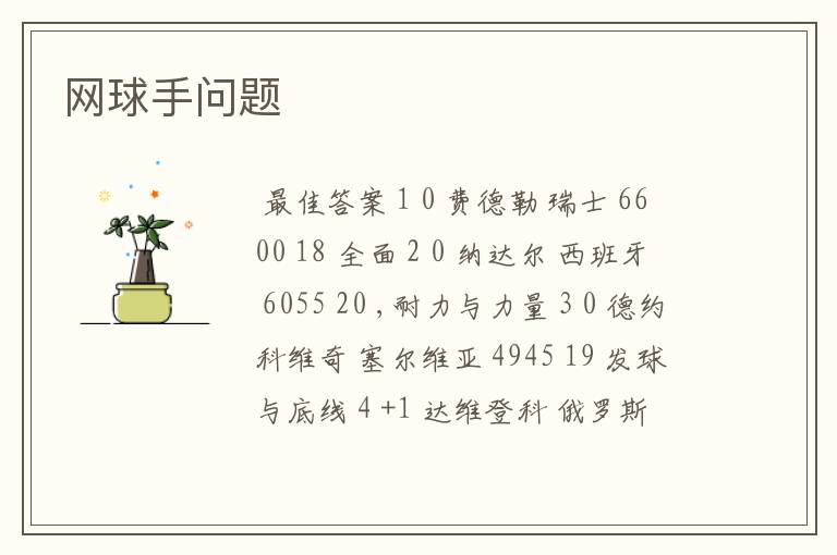 网球手问题