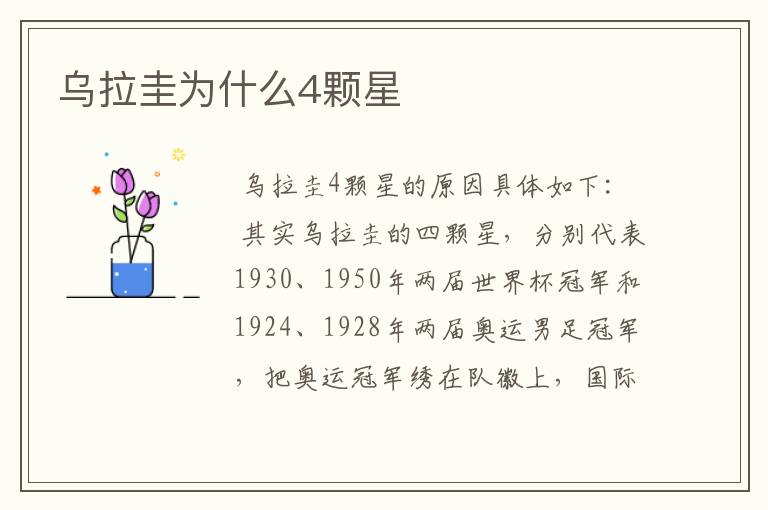 乌拉圭为什么4颗星