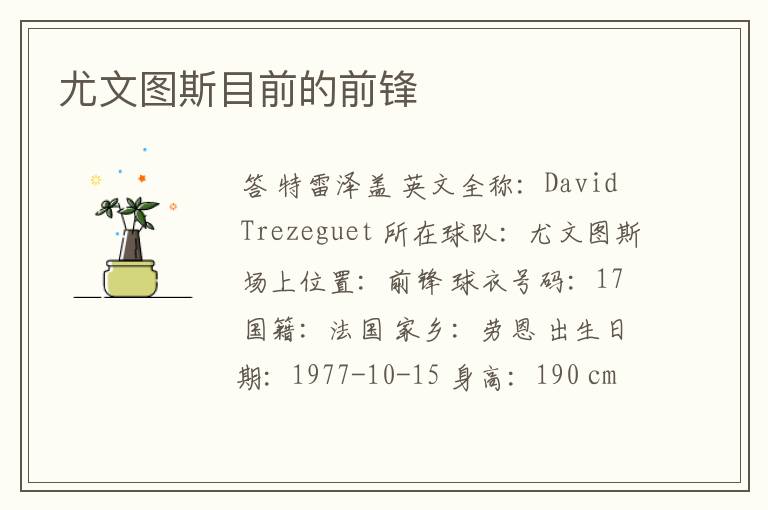 尤文图斯目前的前锋