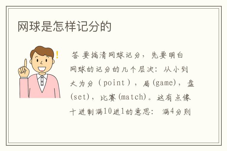 网球是怎样记分的