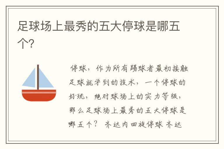 足球场上最秀的五大停球是哪五个?