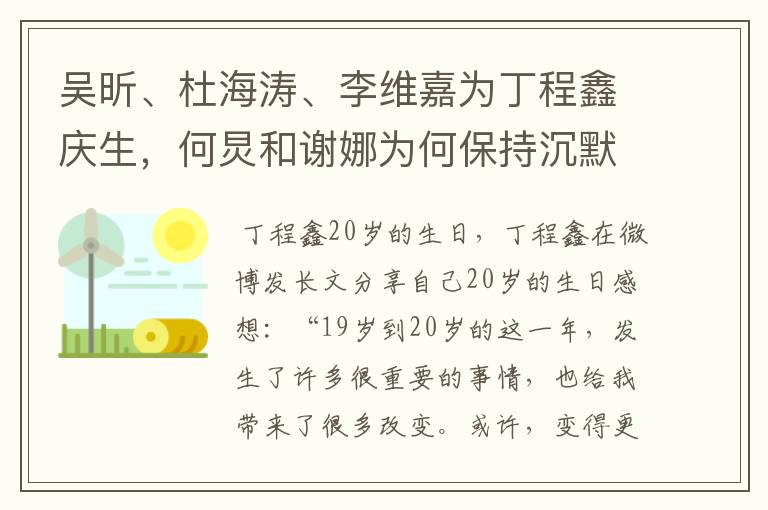吴昕、杜海涛、李维嘉为丁程鑫庆生,何炅和谢娜为何保持沉默?
