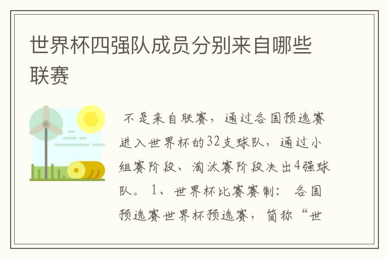 世界杯四强队成员分别来自哪些联赛