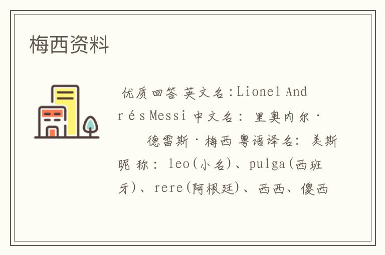 梅西资料