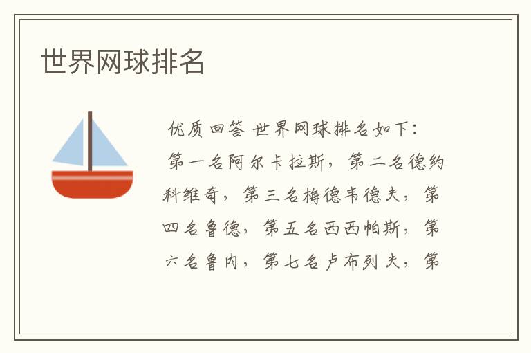 世界网球排名
