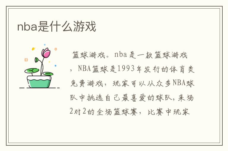 nba是什么游戏