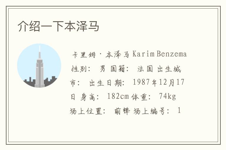 介绍一下本泽马