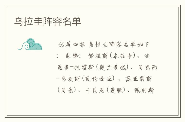乌拉圭阵容名单