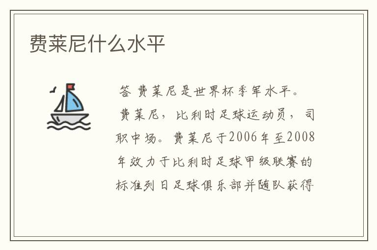 费莱尼什么水平
