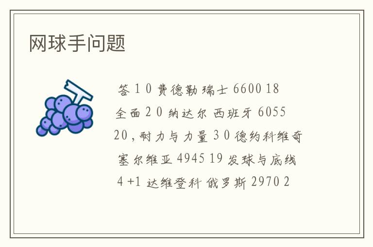 网球手问题