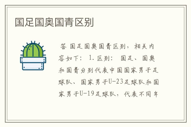 国足国奥国青区别