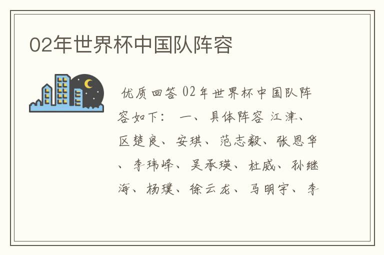 02年世界杯中国队阵容