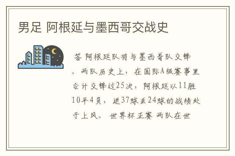 男足 阿根延与墨西哥交战史