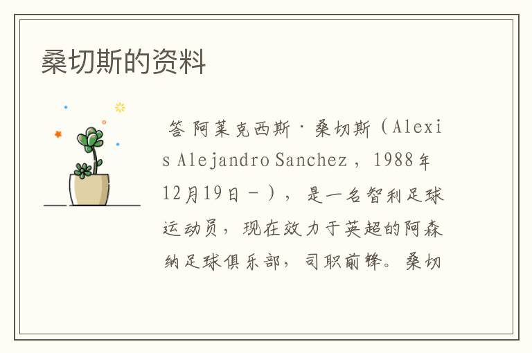 桑切斯的资料