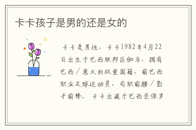 卡卡孩子是男的还是女的
