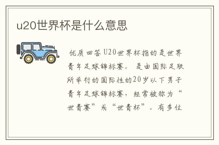 u20世界杯是什么意思