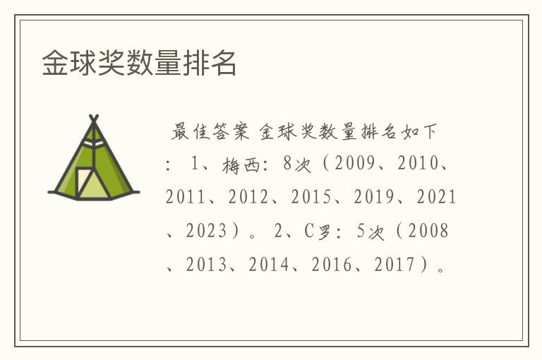 金球奖数量排名