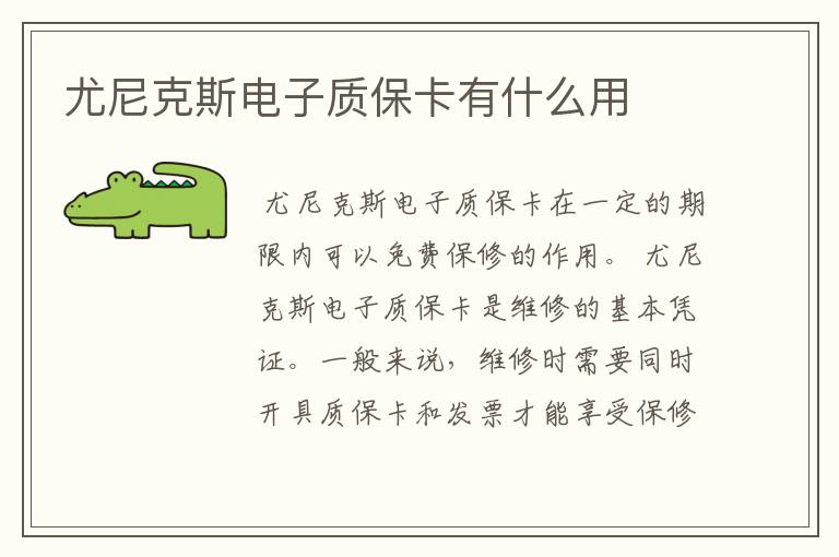尤尼克斯电子质保卡有什么用