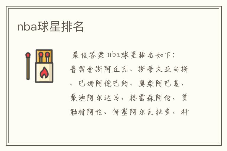 nba球星排名