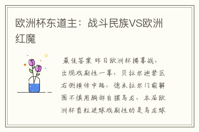 欧洲杯东道主:战斗民族VS欧洲红魔