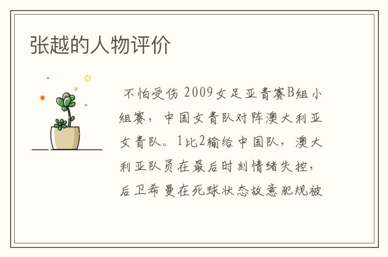 张越的人物评价