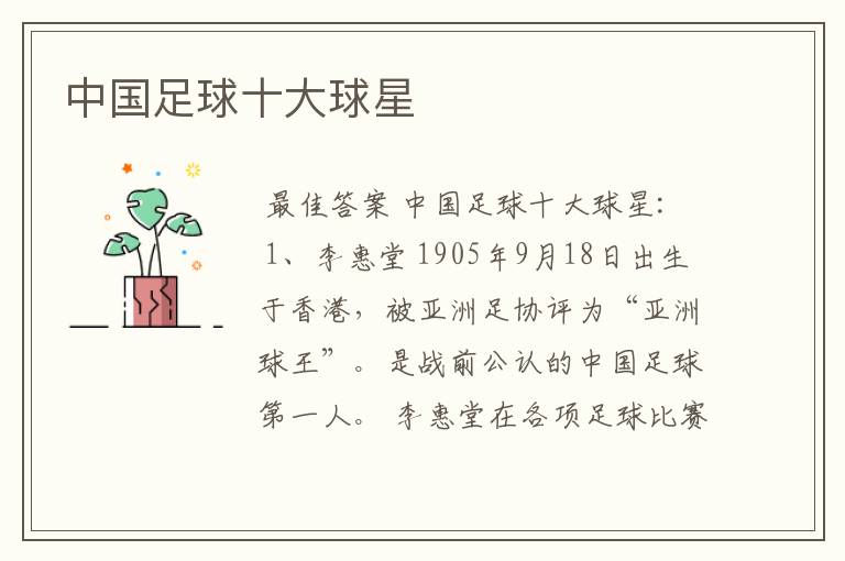 中国足球十大球星