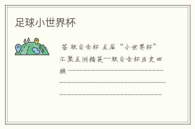 足球小世界杯