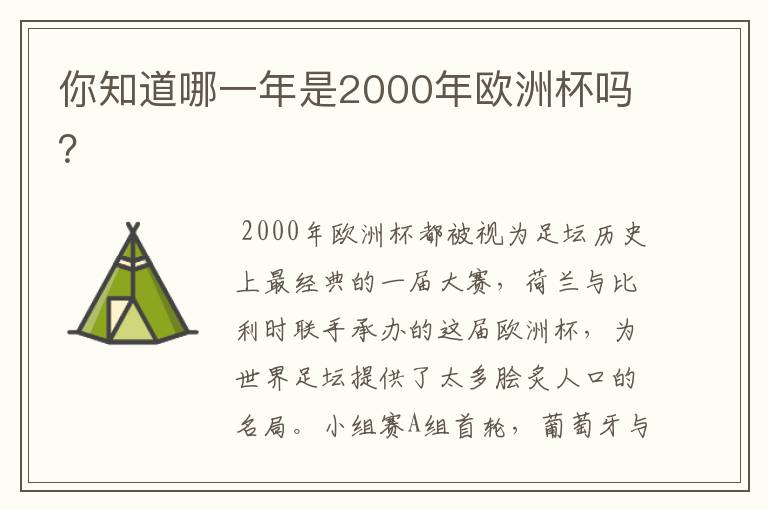 你知道哪一年是2000年欧洲杯吗?