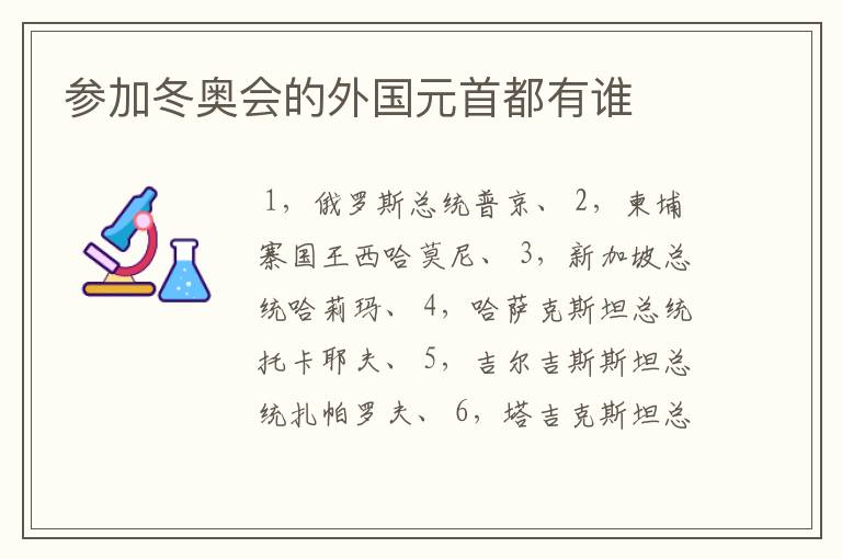 参加冬奥会的外国元首都有谁