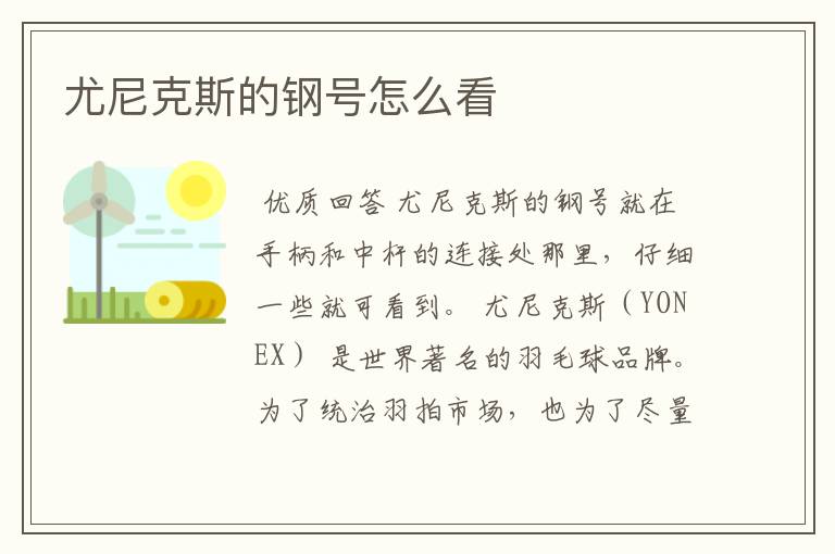 尤尼克斯的钢号怎么看