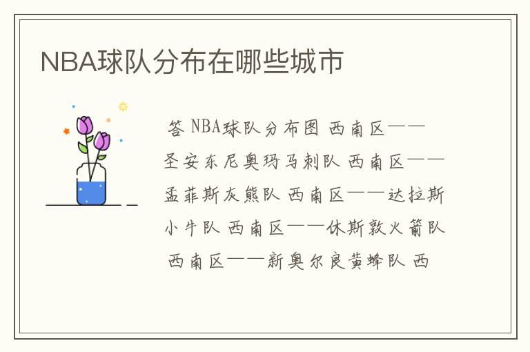 NBA球队分布在哪些城市