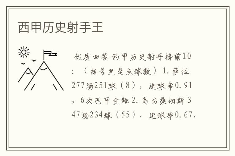 西甲历史射手王